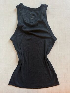 a new day Black Ribbed Tank Top